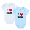 2-Piece Newborn Baby Romper Set "I Love Papa & Mama"