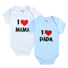 2-Piece Newborn Baby Romper Set "I Love Papa & Mama"