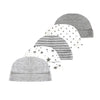 5-Piece Newborn Baby Hat Set Soft Cotton Unisex Caps