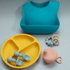 Roll-Up Travel Silicone Baby Bib Set