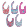 5 pieces set Unisex Cartoon Print Baby Bib Set