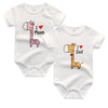 2-Piece Newborn Baby Romper Set "I Love Papa & Mama"