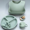 Roll-Up Travel Silicone Baby Bib Set