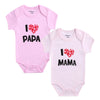 2-Piece Newborn Baby Romper Set "I Love Papa & Mama"