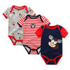 3-Piece Newborn Baby Romper Set 100% Cotton Short-Sleeve Bodysuits