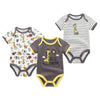 3-Piece Newborn Baby Romper Set 100% Cotton Short-Sleeve Bodysuits