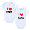 2-Piece Newborn Baby Romper Set "I Love Papa & Mama"