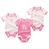 3-Piece Newborn Baby Romper Set 100% Cotton Short-Sleeve Bodysuits