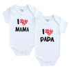 2-Piece Newborn Baby Romper Set "I Love Papa & Mama"