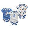 3-Piece Newborn Baby Romper Set 100% Cotton Short-Sleeve Bodysuits