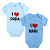 2-Piece Newborn Baby Romper Set "I Love Papa & Mama"