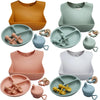 Roll-Up Travel Silicone Baby Bib Set