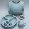 Roll-Up Travel Silicone Baby Bib Set