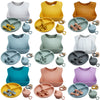 Roll-Up Travel Silicone Baby Bib Set