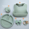 Roll-Up Travel Silicone Baby Bib Set