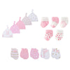 15-Piece Newborn Baby Accessories Set 100% Cotton Hats, Mittens & Socks