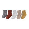 5 Pairs of Unisex Baby Socks 100% Cotton, Non-Slip