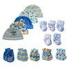 15-Piece Newborn Baby Accessories Set 100% Cotton Hats, Mittens & Socks