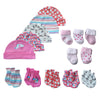 15-Piece Newborn Baby Accessories Set 100% Cotton Hats, Mittens & Socks