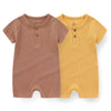 2-Piece Waffle Cotton Baby Romper Set