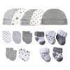 15-Piece Newborn Baby Accessories Set 100% Cotton Hats, Mittens & Socks