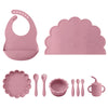 10-Piece Baby Silicone Tableware Set Cloud Style