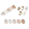 15-Piece Newborn Baby Accessories Set 100% Cotton Hats, Mittens & Socks