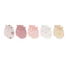 5-Piece Newborn Baby Mittens 100% Cotton Anti-Scratch Gloves