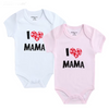 2-Piece Newborn Baby Romper Set "I Love Papa & Mama"